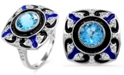 Macy's Women's Blue Topaz (2 1/4 ct.t.w.) and Enamel Ring in Sterling Silver